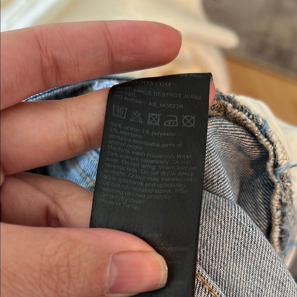 All Saints Distressed Cropped Denim Jeans Size 27 - Picture 10 of 10